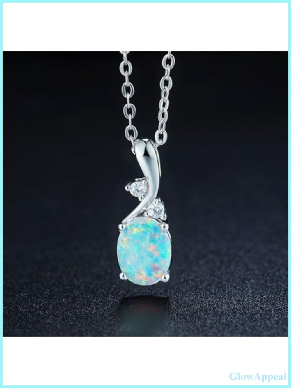 Oval Opal Necklace Silver Plated Jewelry for Women